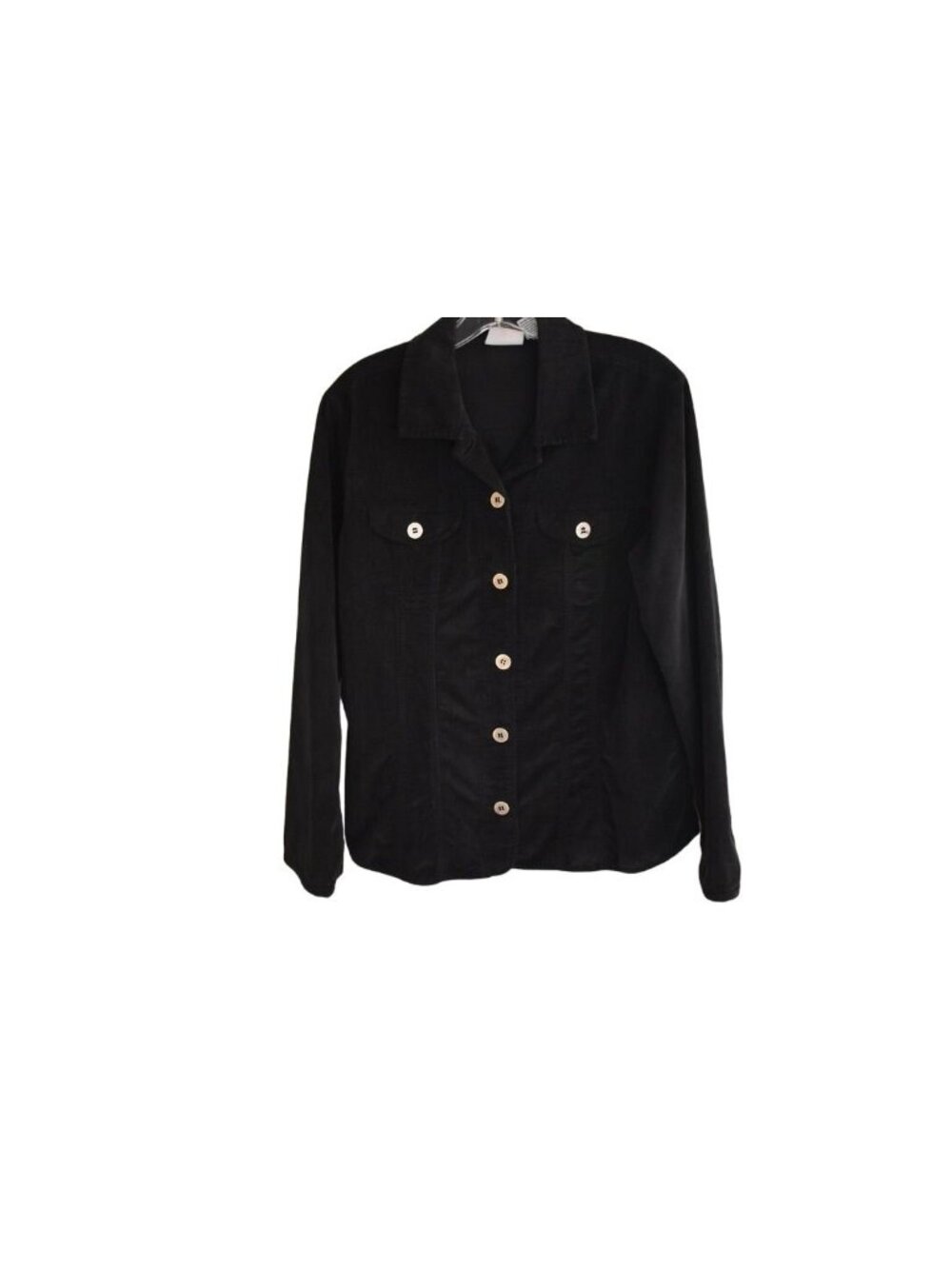Women's Chico's Black Corduroy Jacket M (Chico's size 1)